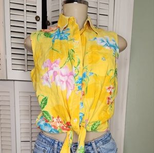 LAUREN RALPH LAUREN SLEEVELESS BLOUSE SMALL